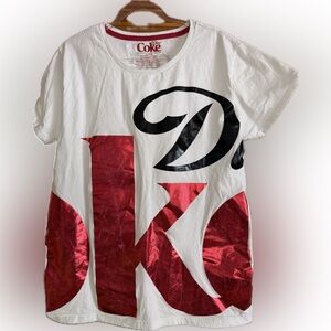 Coca-Cola White & Metallic Red Logo Tee - Short Sleeve